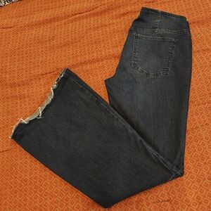 Free People Dark Penny Pull On Jeans with Raw Hem